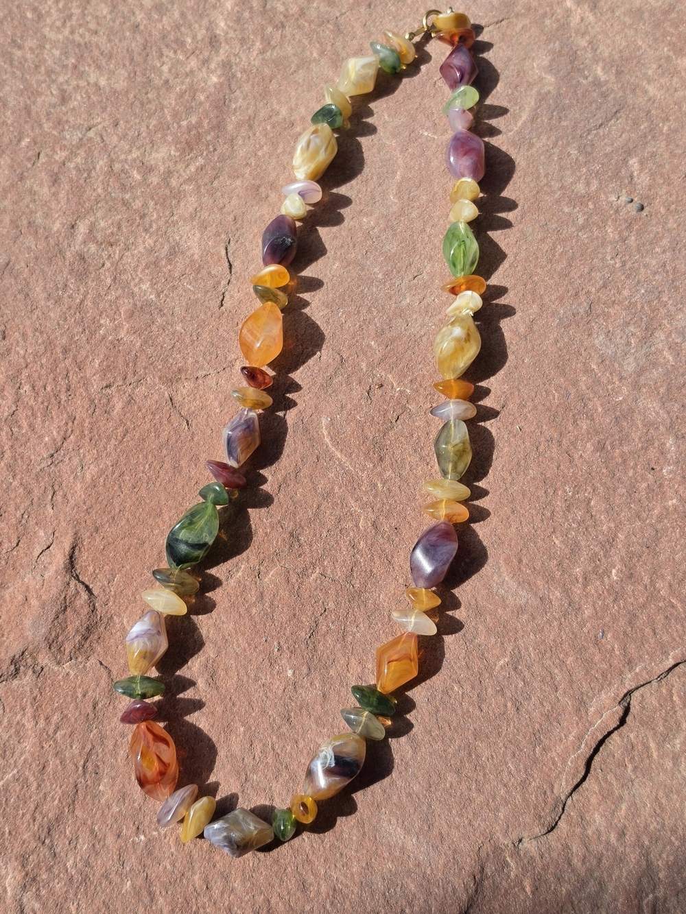 Multi-Color Semi-Precious Bead Necklace - Women Jewelry